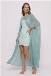 Simli İnce Elegant Premium Triko Pelerin